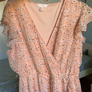 Lauren Conrad CUTE summer wrap peach floral dress